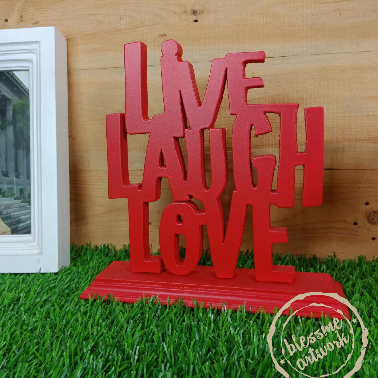  Huruf  kayu  Live Laugh Love Blessme artwork